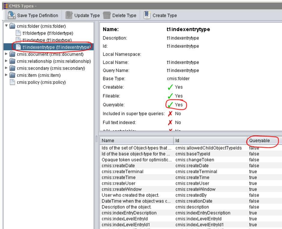 Queryable properties using workbench
